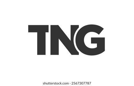 TNG logo design template with strong and modern bold text. Initial based vector logotype featuring simple and minimal typography. Trendy company identity ideal for businesses brand presence.