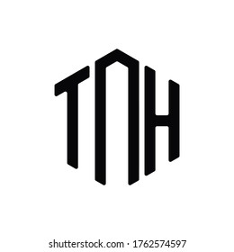 TNH Letter Logo Design polygon rounded Monogram Icon Vector Template