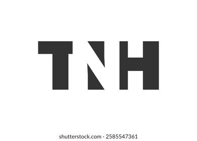 TNH logo design. Initial letter T N H bold font style for tech startups, consulting, corporate branding. Creative company name, headlines typography identity, trendy logotype. Vector illustration.