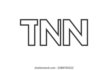 TNN logo design template with strong and modern bold text. Initial based vector logotype featuring simple and minimal typography. Trendy company identity ideal for businesses brand presence.