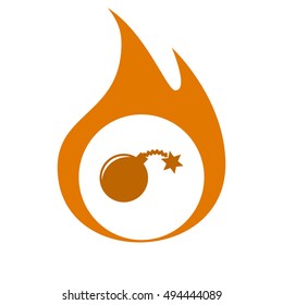 TNT bomb flat icon stock vector illustration
