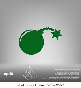 TNT bomb flat icon stock vector illustration