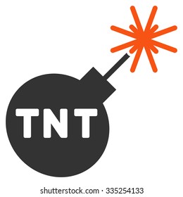 Tnt Bomb vector icon. Style is flat symbol, rounded angles, white background.