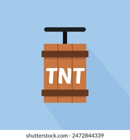 tnt detonator box isolated vector illustration. Dynamite icon.