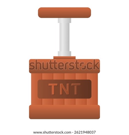 TNT Detonator Dangerous Weapon Vector. Explosive Detonator. Detonator Handle for Dynamite.