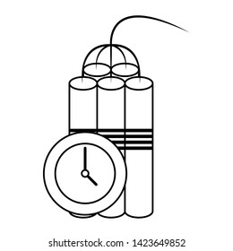 Tnt detonator with timer symbol isolated vector illustration graphic design