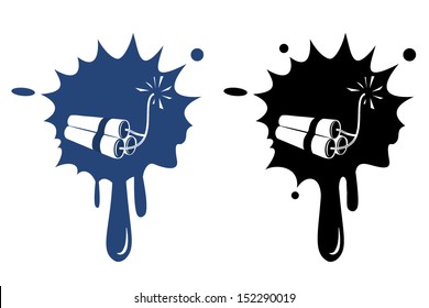 TNT dynamite bomb with burning fuse vector isolated