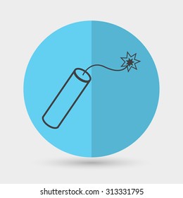 TNT dynamite bomb with burning fuse
