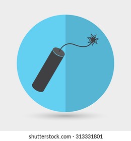 TNT dynamite bomb with burning fuse