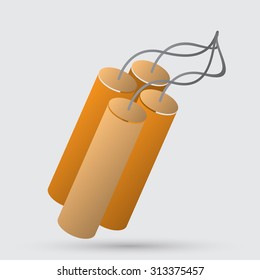 TNT dynamite bomb with burning fuse