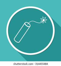TNT dynamite bomb with burning fuse