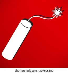TNT dynamite bomb with burning fuse