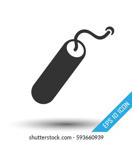 TNT dynamite bomb icon. Simple flat logo of dynamite isolated on white background. Vector illustration.