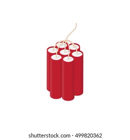 TNT dynamite bomb Isolated Isometric Vector Illustration Created For Mobile, Web, Decor, Print Products, Application on white background