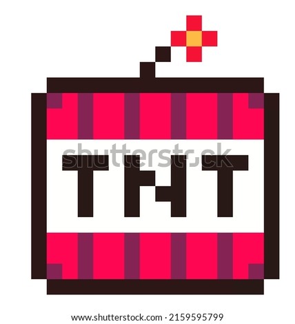 TNT dynamite box pixel illustration