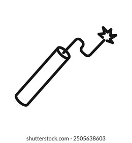 TNT dynamite icon Black line art vector logo