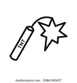 Icono de dinamita TNT signo de Vector blanco y negro