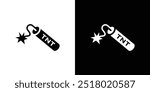 TNT dynamite icon Flat fill set collection