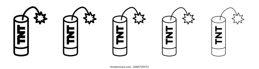 TNT dynamite icon flat illustration set logo