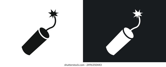 TNT dynamite Icon linear graphics set vector in black