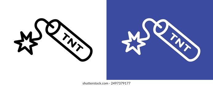 TNT icono de dinamita logotipo conjunto de Vector de contorno