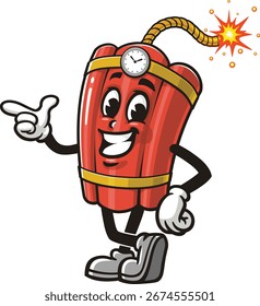 TNT Dynamite Maskottchen Cartoon mit einer Idee