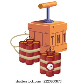 ilustración vectorial de explosión tnt modernos