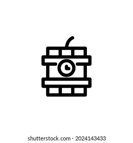 Logotipo de icono de la bomba explosiva TNT Monoline para diseño gráfico