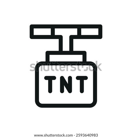 TNT line icon, handle detonator for dynamite vector symbol with editable stroke