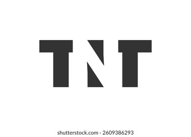 TNT logo design. Initial letter T N T bold font style for tech startups, consulting, corporate branding. Creative company name, headlines typography identity, trendy logotype. Vector illustration.