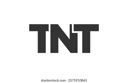 TNT logo design template with strong and modern bold text. Initial based vector logotype featuring simple and minimal typography. Trendy company identity ideal for businesses brand presence.