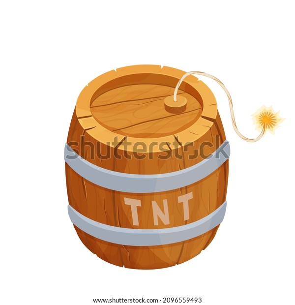 Tnt Wooden Barrel Detonator Comic Cartoon Stock Vector (Royalty Free