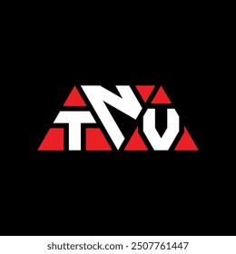 TNV triangle letter logo design with triangle shape. TNV triangle logo design monogram. TNV triangle vector logo template with red color. TNV triangular logo Simple, Elegant, and Luxurious design.