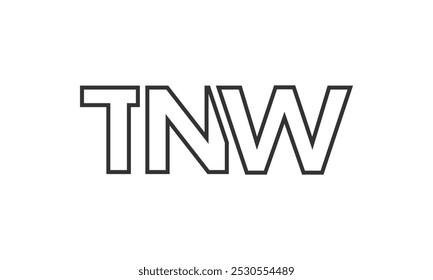 Modelo de design de logotipo TNW com texto em negrito forte e moderno. Logotipo vetorial inicial com tipografia simples e mínima. Identidade de empresa moderna ideal para a presença de marca de empresas.