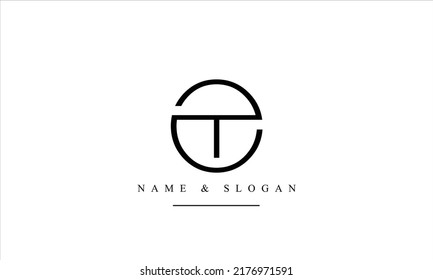 TO, OT, T, O abstract letters logo monogram