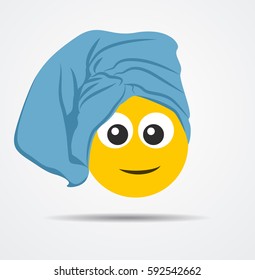 "To wash the head" emoticon in a flat design