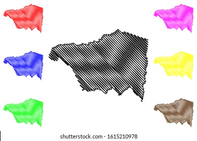 Toa Alta municipality (Commonwealth of Puerto Rico, Porto Rico, PR, Unincorporated territories of the United States) map vector illustration, scribble sketch Toa Alta map