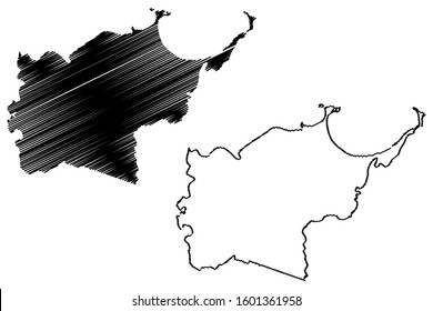 Toa Baja municipality (Commonwealth of Puerto Rico, Porto Rico, PR, Unincorporated territories of the United States) map vector illustration, scribble sketch Toa Baja map