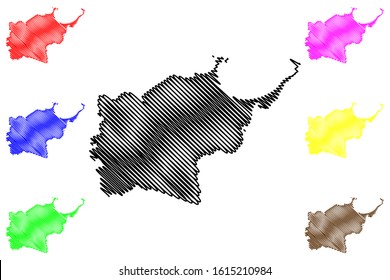 Toa Baja municipality (Commonwealth of Puerto Rico, Porto Rico, PR, Unincorporated territories of the United States) map vector illustration, scribble sketch Toa Baja map