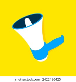 Toa Megaphone Speaker vector illustration isolated on yellow background. Suitable for promotions, advertising, sales, meetings and banners.