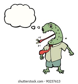 toad boss cartoon catching fly