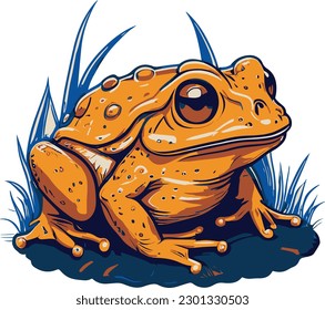 A Toad Cute vector, cartoon, animal, vector, illustration