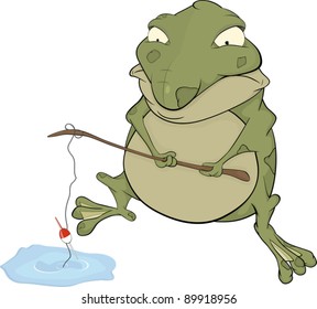 Toad Fisher Cartoon Stock Vector (Royalty Free) 89918956 | Shutterstock