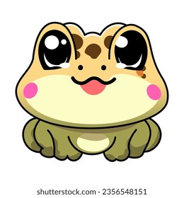 toad frog cute kawaii vector illustration