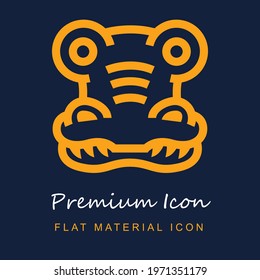 Toad Frontal Outline premium material ui ux isolated vector icon in navy blue and orange colors