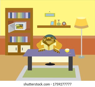 Toad In The Home Office Vector, Golden Toad