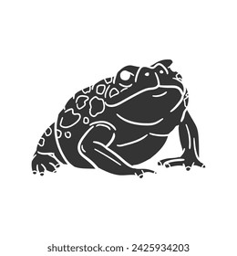 Toad Icon Silhouette Illustration. Bullfrog Vector Graphic Pictogram Symbol Clip Art. Doodle Sketch Black Sign.