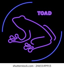 toad neon sign, modern glowing banner design, colorful modern design trend on black background. Vector illustration.