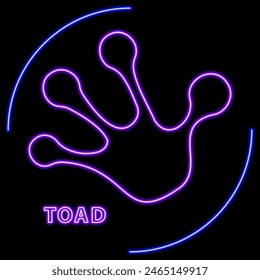 toad neon sign, modern glowing banner design, colorful modern design trend on black background. Vector illustration.