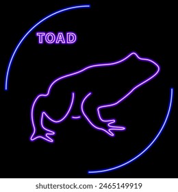 toad neon sign, modern glowing banner design, colorful modern design trend on black background. Vector illustration.